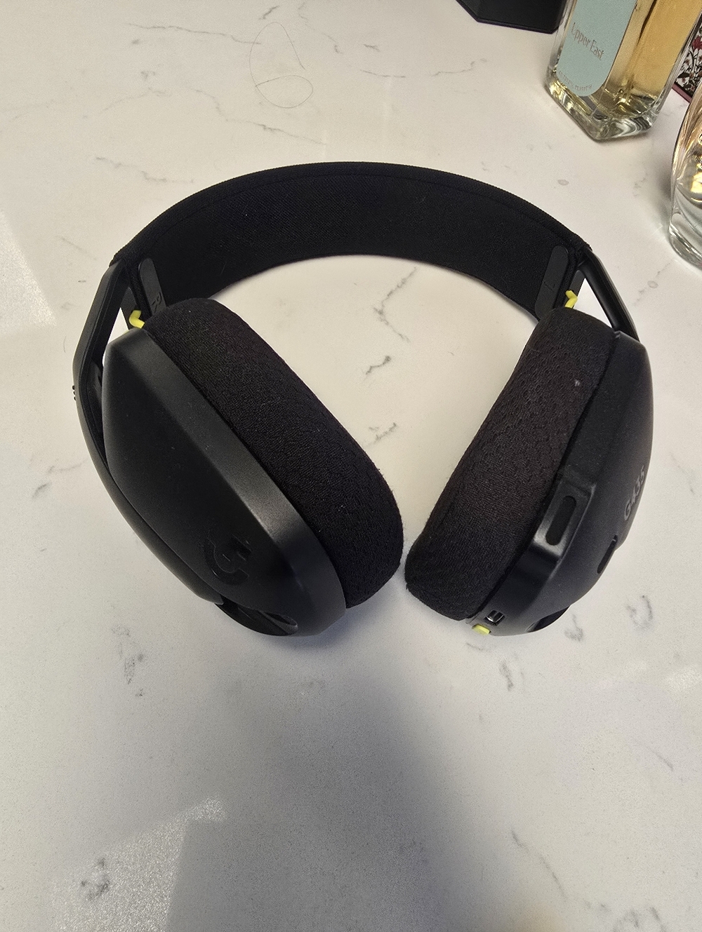 Source Unknown Black Over-Ear Headphones with Yellow Accents